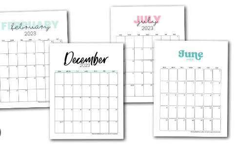 Free Printable:4dxm6wptpw8= 2023 Monthly Calendar