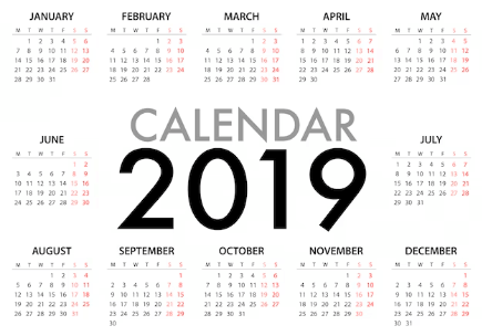 Free Printable:2uvdvzhrc-G= 2019 Calendar